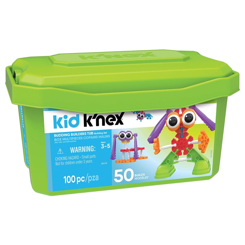 Kid K’nex: Budding Builders Tub – 100 pieces/50 builds