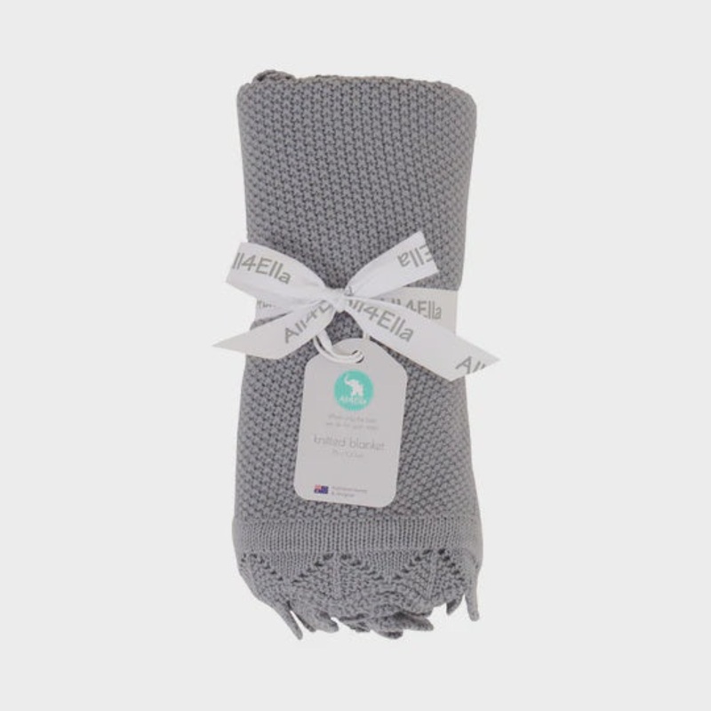 Knitted Blanket – Charcoal