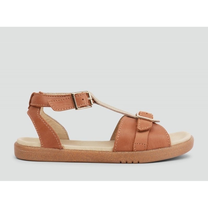 KP Hera Open Sandal Caramel + Gold