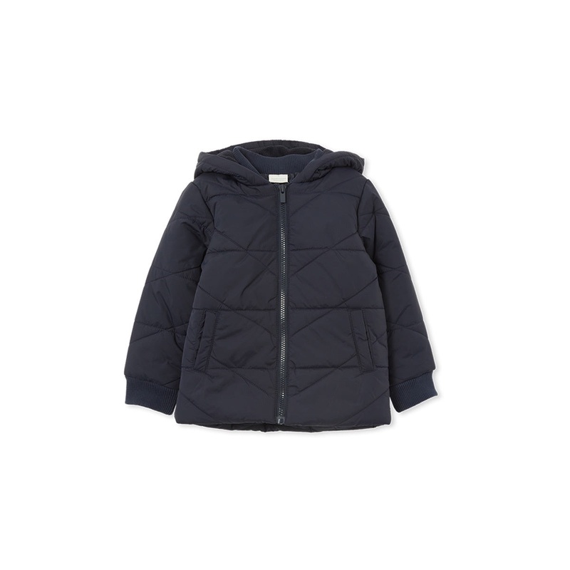 Navy Hooded Puffer Jacket