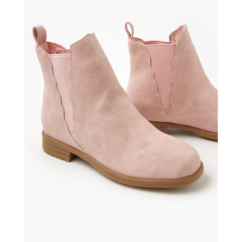 Kendall Scalloped Boot – Pink