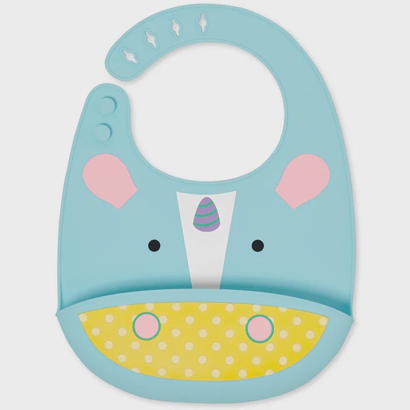 Zoo Fold & Go Silicone Bib – Unicorn