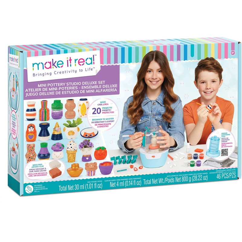 Make It Real Mini Pottery Studio Deluxe Set