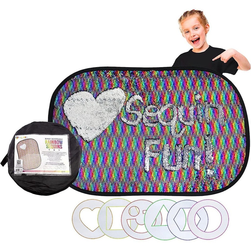 Giant Rainbow Sequins Toy with Shape Stencils