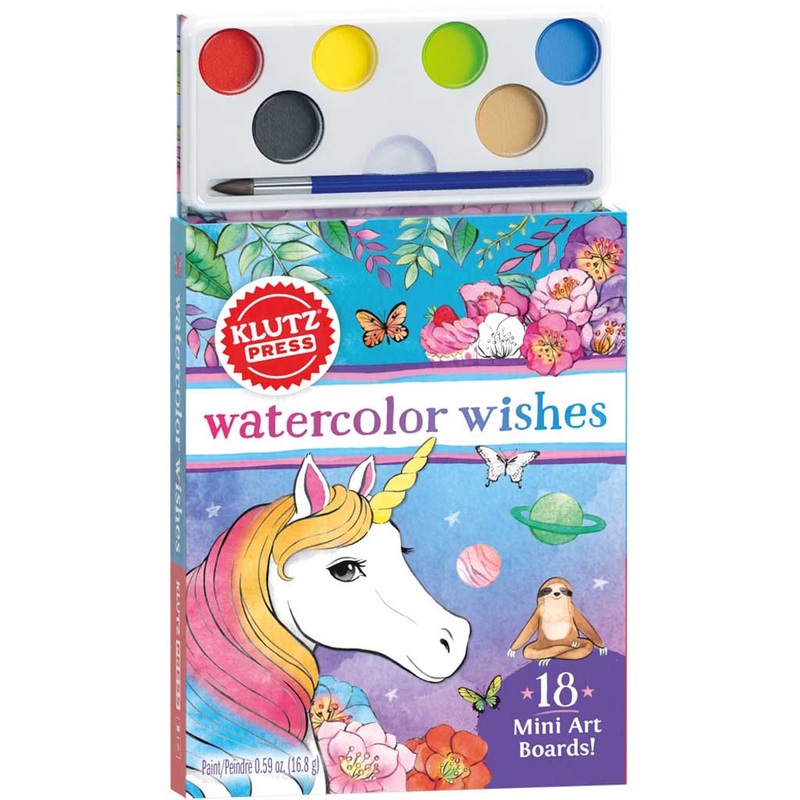 Klutz Watercolor Wishes Mini Art Boards – Kids Art Kit