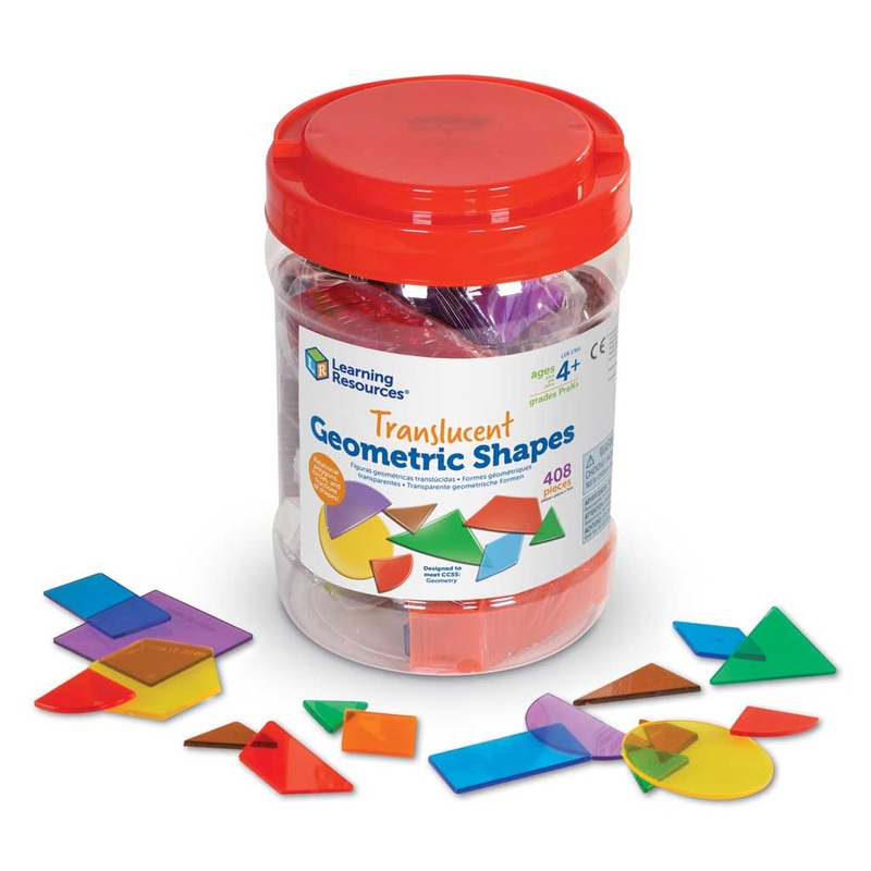 Learning Resources Translucent Geometric Shapes – Math Manipulatives