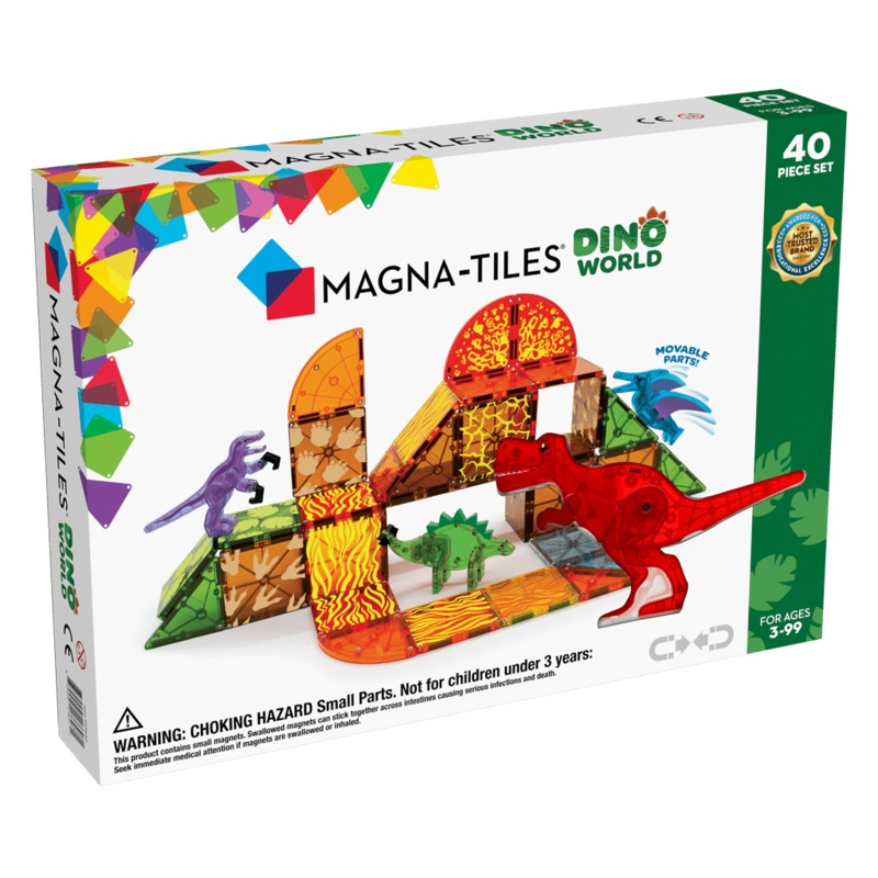 Magna Tiles Dino World 40 Piece Set – Magnetic Building Toys