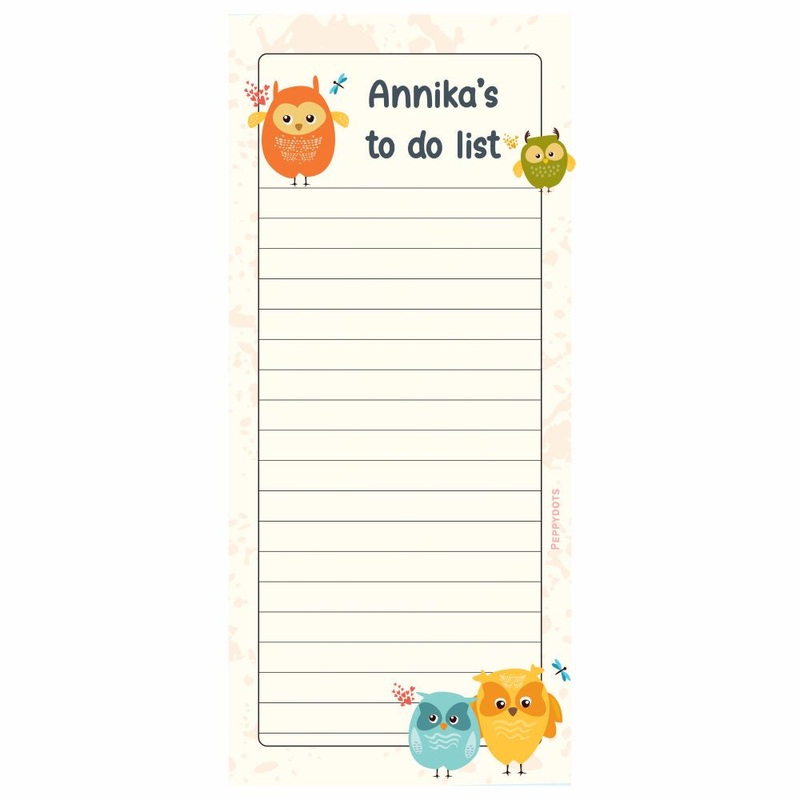 List Pads – Cute owl (PREPAID ONLY)