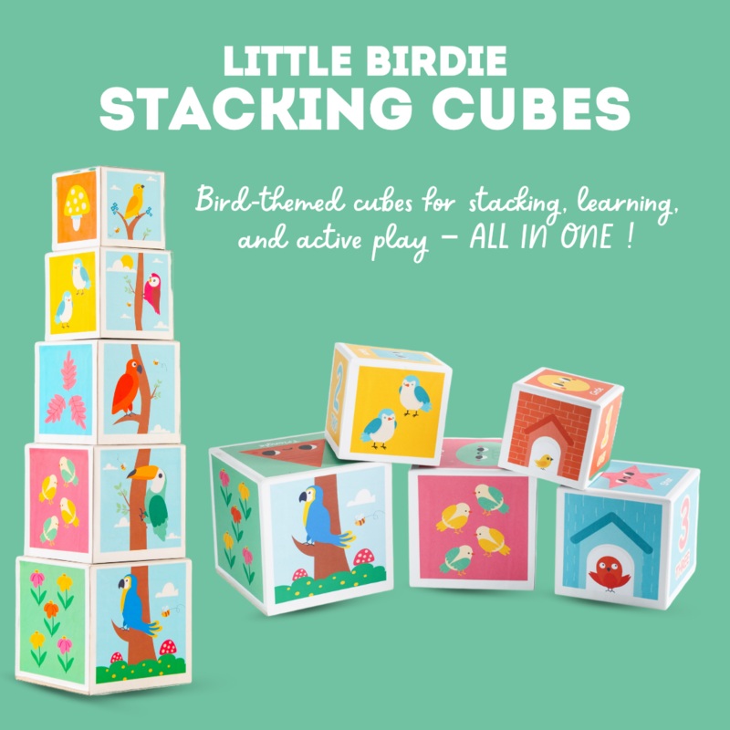 Nature Birds Theme 5 Layer Stacking Cube for Kids Age 1+