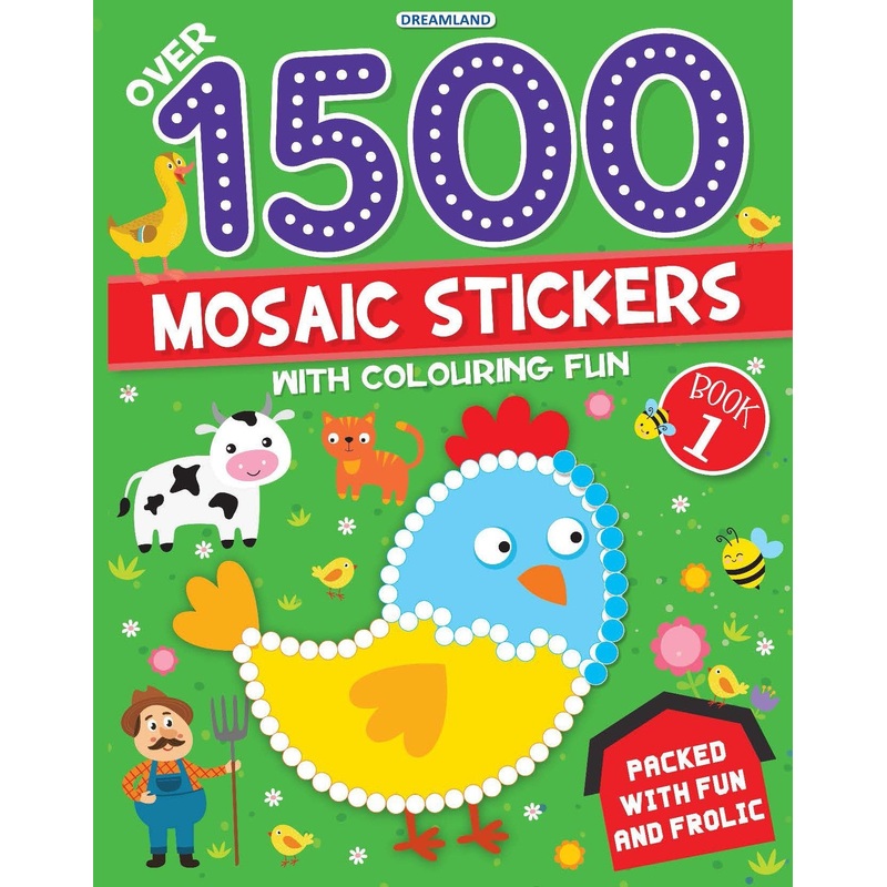 1500 Mosaic Stickers Book 1 with Colouring Fun  – Sticker Book for Kids Age 4 – 8 years