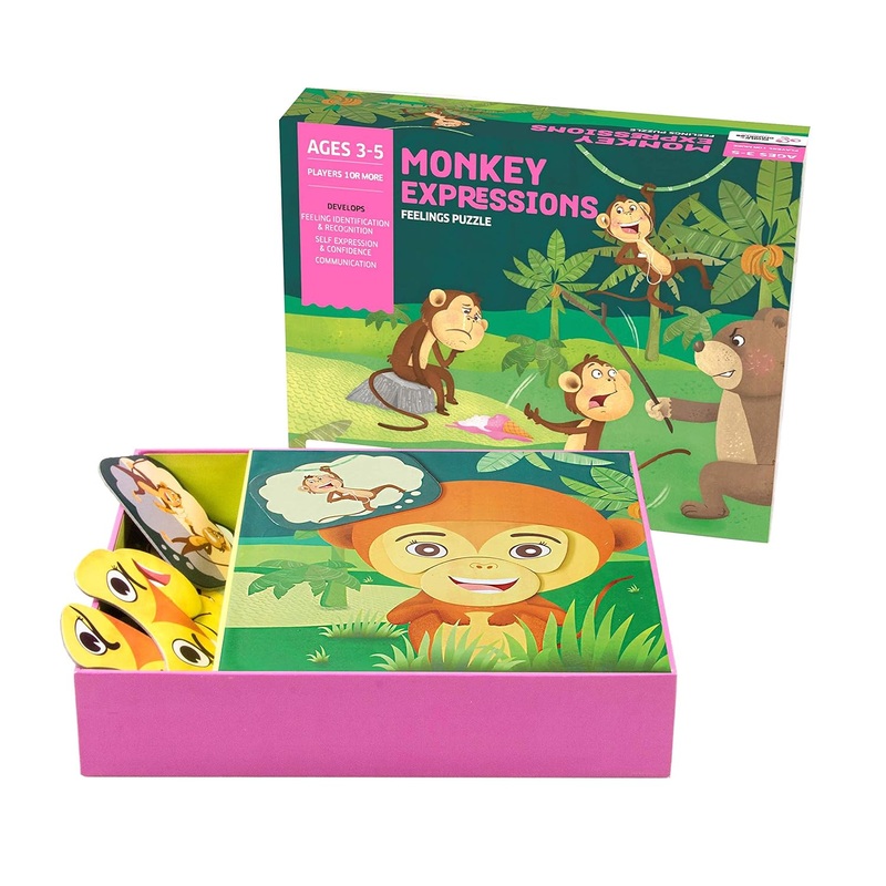 Monkey Expressions Feelings Puzzle for Kids