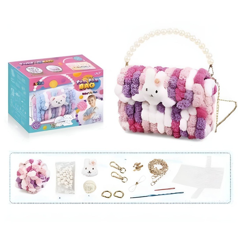 Make Your Own Pom Pom Purse  Handbag DIY Kit for Girls