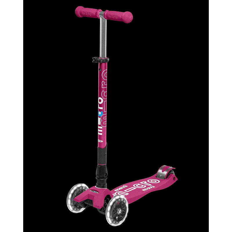 Micro Maxi Foldable LED Scooter – Berry Red