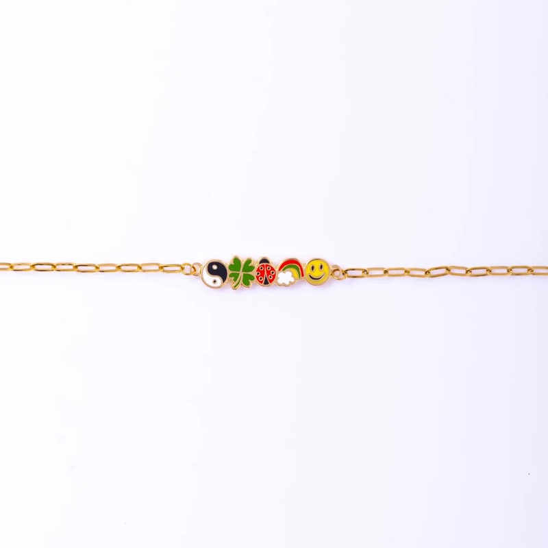 Lucky Charms Bracelet – 18k Gold Enamel