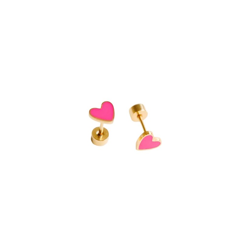 Neon Heart Earrings – 18K Gold Plated, Hypoallergenic