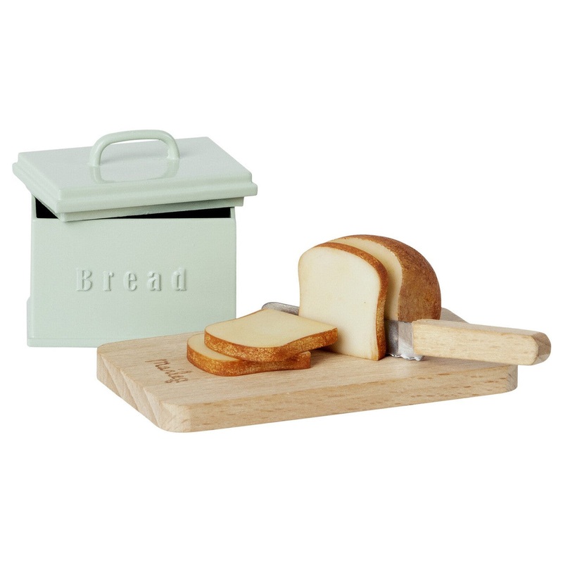 Miniature Bread Box W Cutting Board Knife