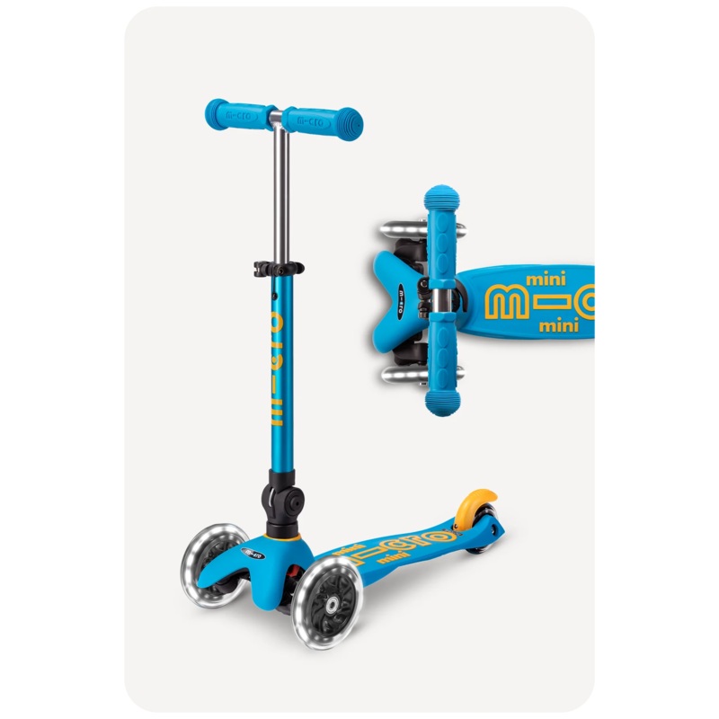 Micro Mini Foldable LED Scooter – Ocean Blue