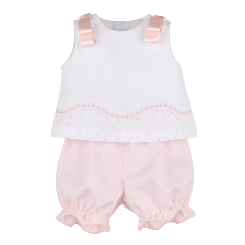 Party Dots Pink Satin Bows Bloomer Set