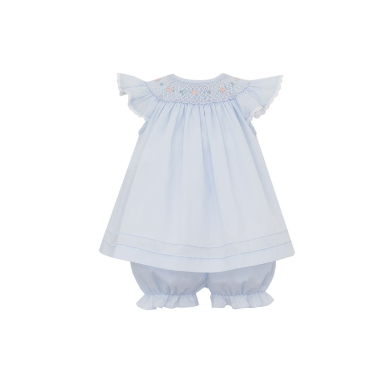 Bishop Smocked Light Blue Swiss Batiste Bloomer Set