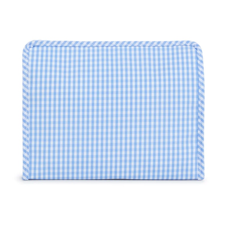 Large Roadie Zip Pouch, Gingham Sky