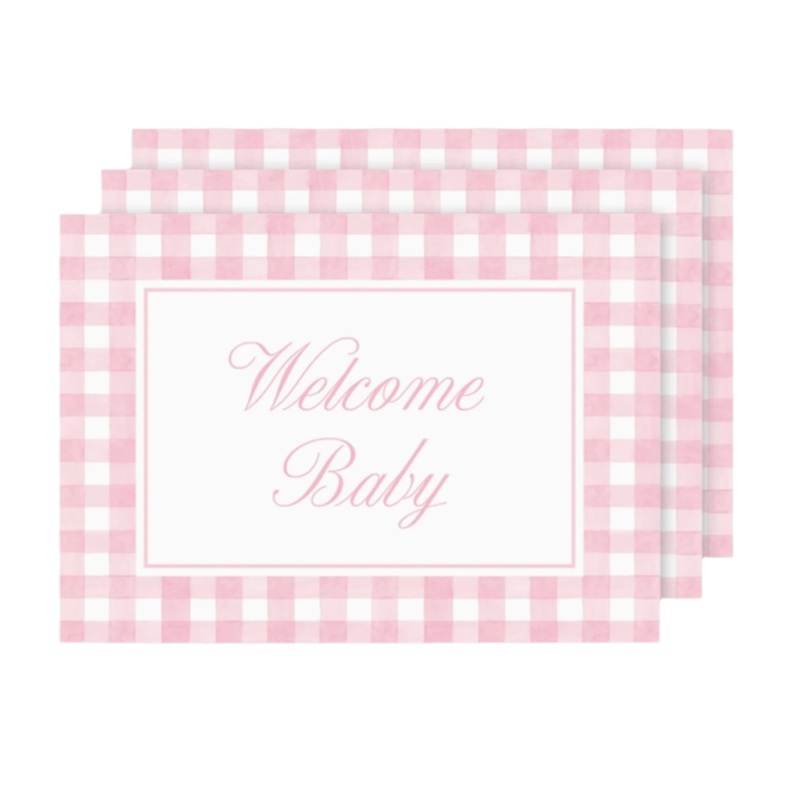 Milestone Card Set, Cavalier Garden Gingham Pink