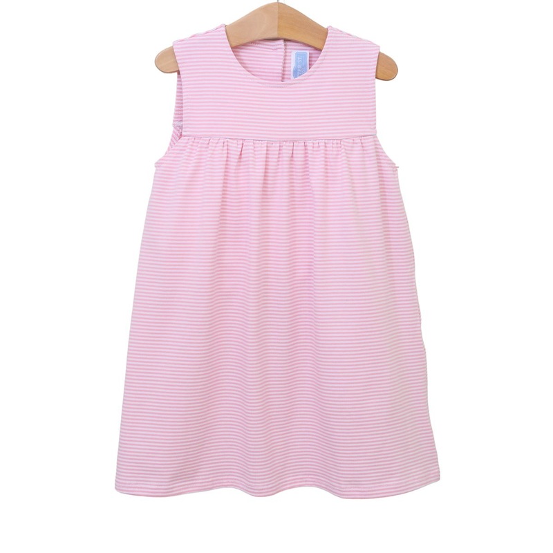 Jillian Jumper Dress, Light Pink Stripe