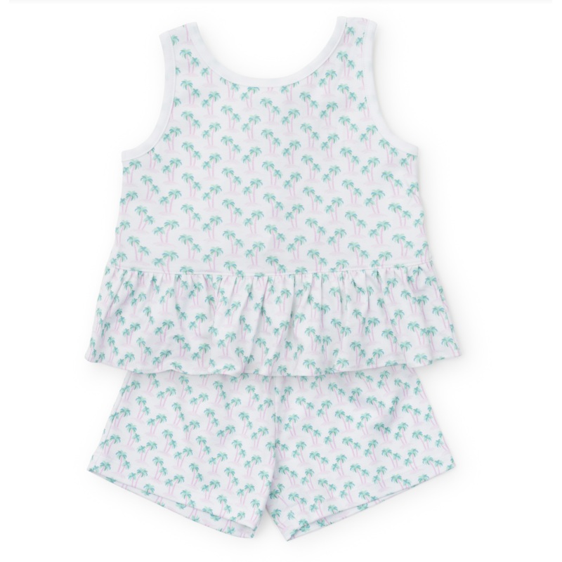 Poppy Girls’ Short Set, Palm Tree Isle Pink