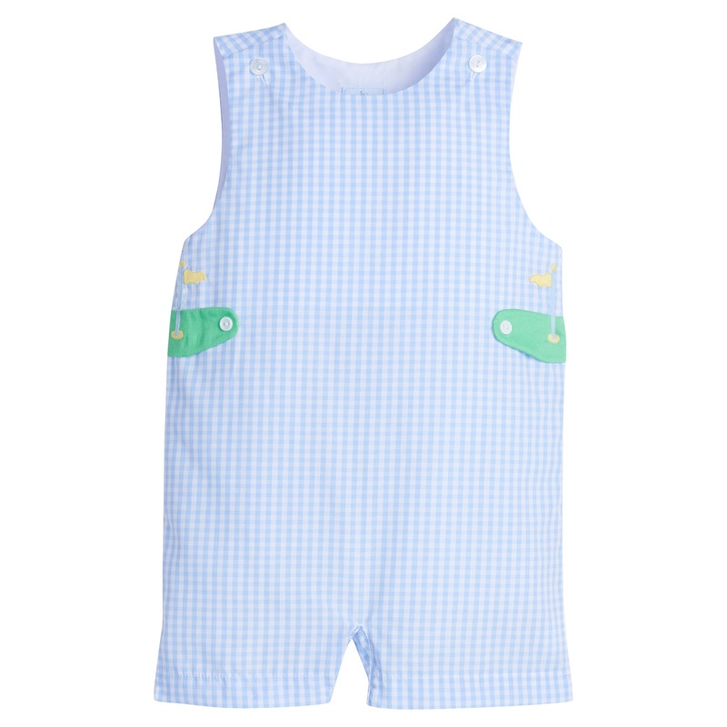 Applique Tab John John, Golf Airy Blue Plaid