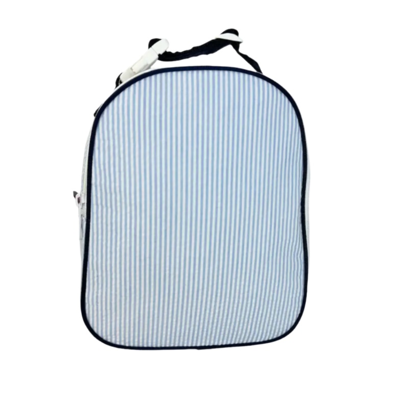 Seersucker Snack Bag, Light Blue & Navy