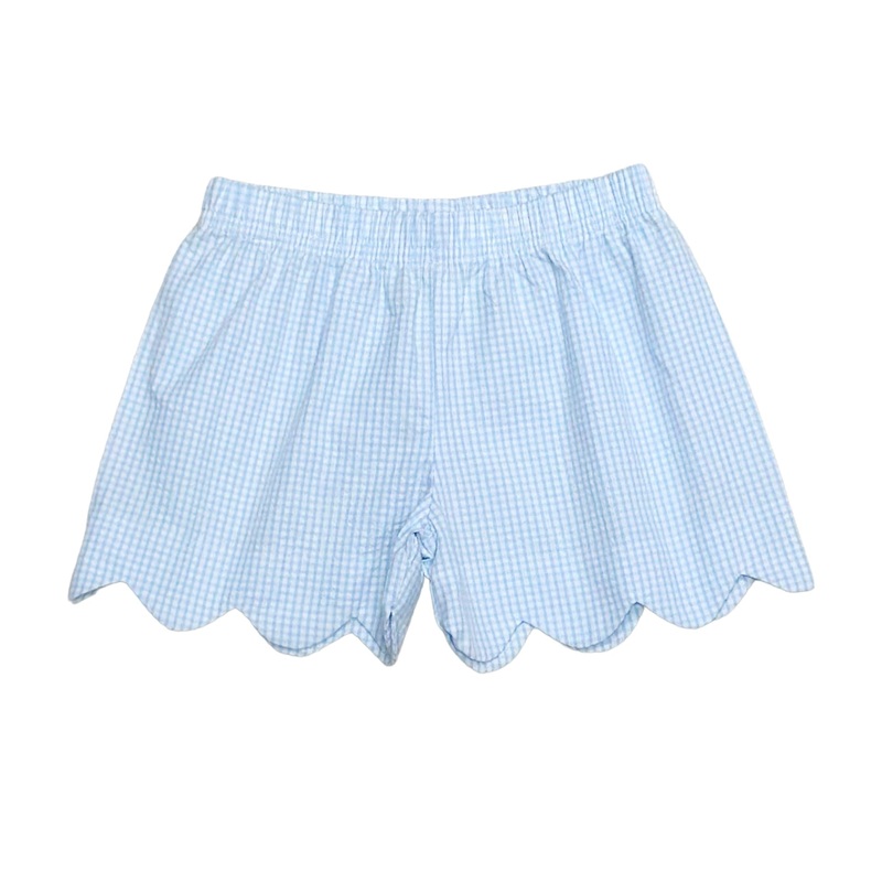 Kendall Shorts, Light Blue Mini Check Seersucker