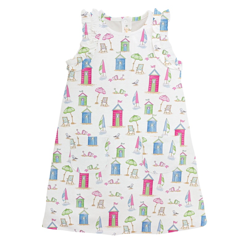 Let’s Go To The Beach Front Pocket Ruffle Dress