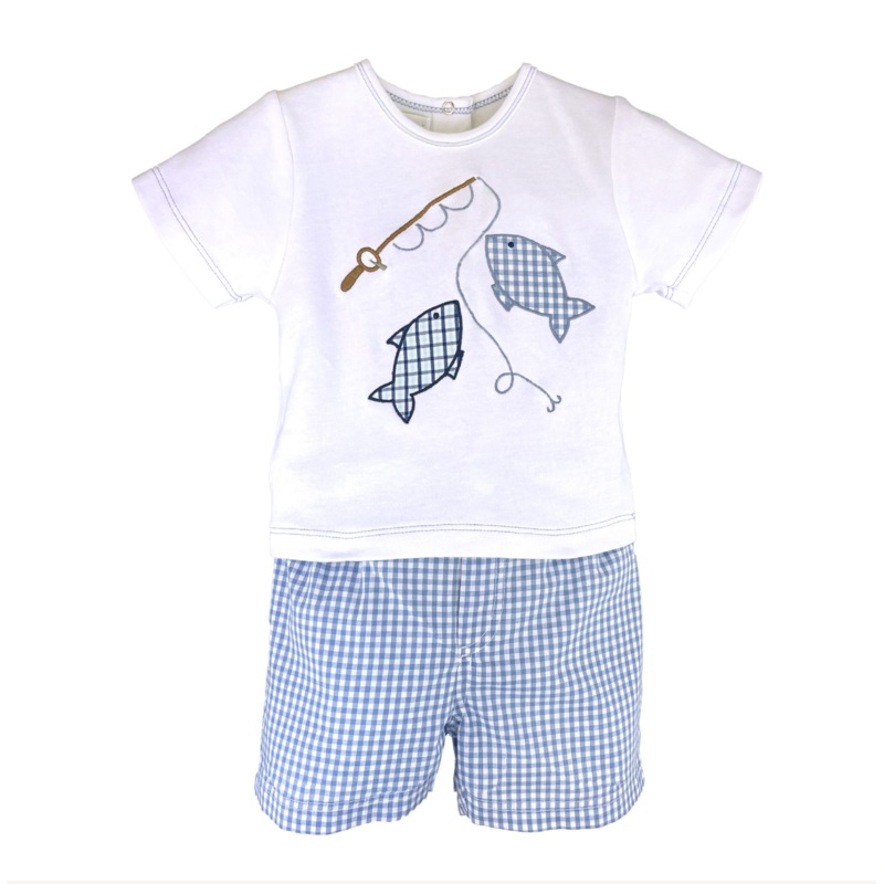 Short Set with Fishing Applique