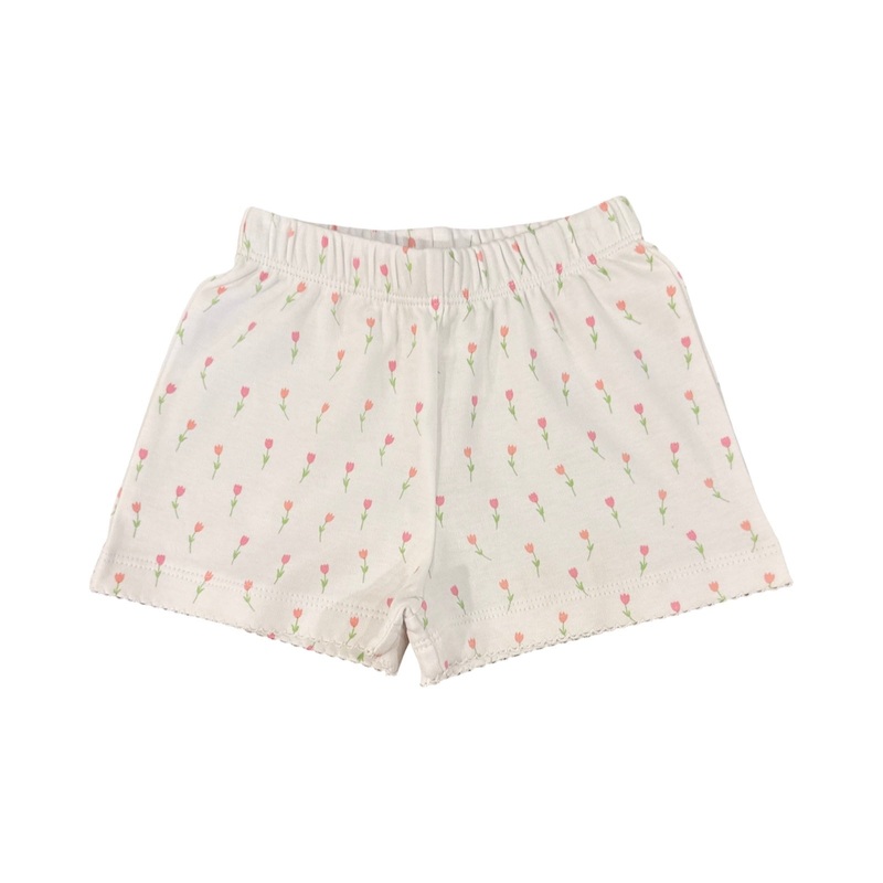 Girl Cotton Play Shorts, Tulip Print