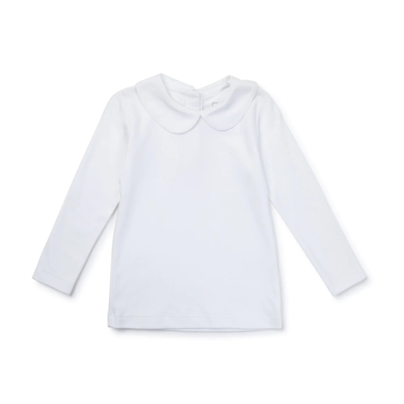 Chandler Long Sleeve Peter Pan Collar White Shirt