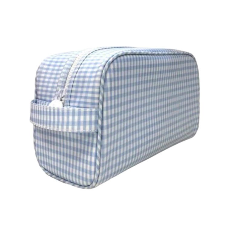 Stowaway Toiletry Bag, Gingham Mist