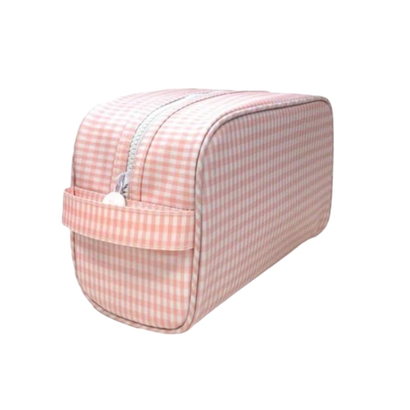 Stowaway Toiletry Bag, Gingham Taffy
