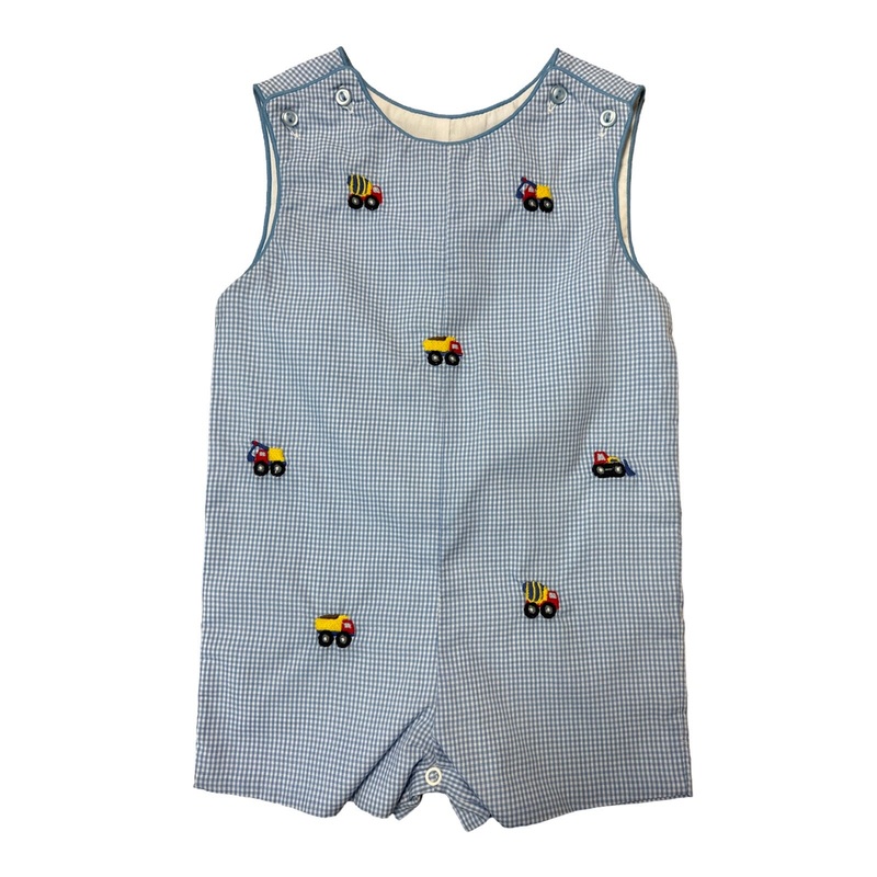 Builders Embroidered Blue Mini Gingham Shortall