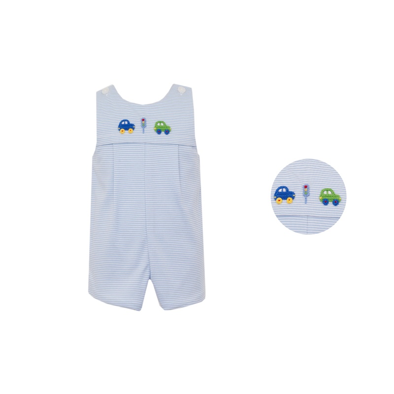 Cars Crocheted Blue Stripe Knit John John