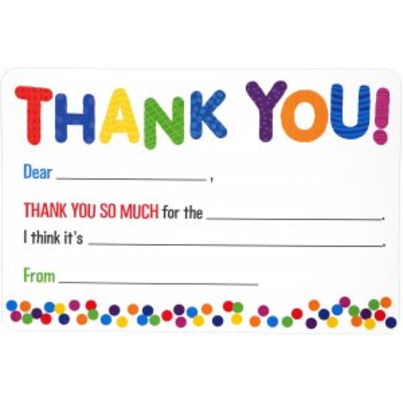Kid’s Thank You Cards Fill-In