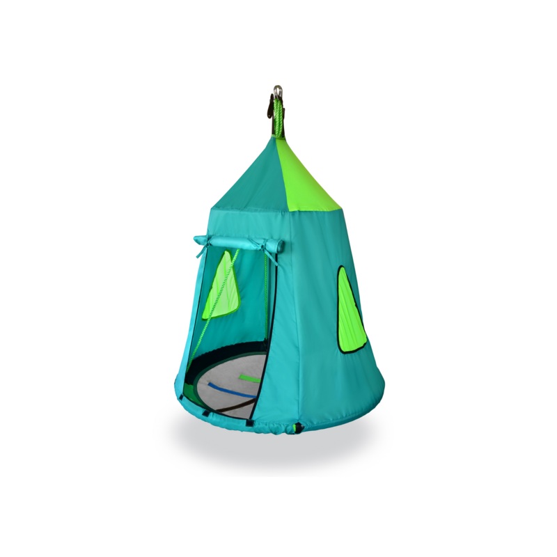 Green Swing House with Tree Swing