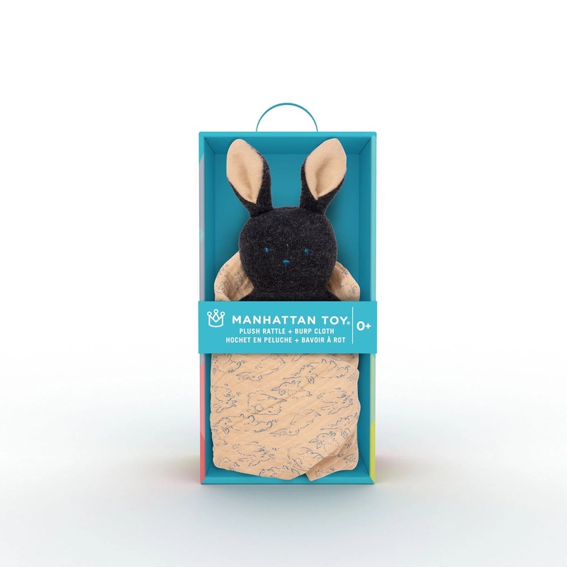 Bunny Rattle Burp Cloth