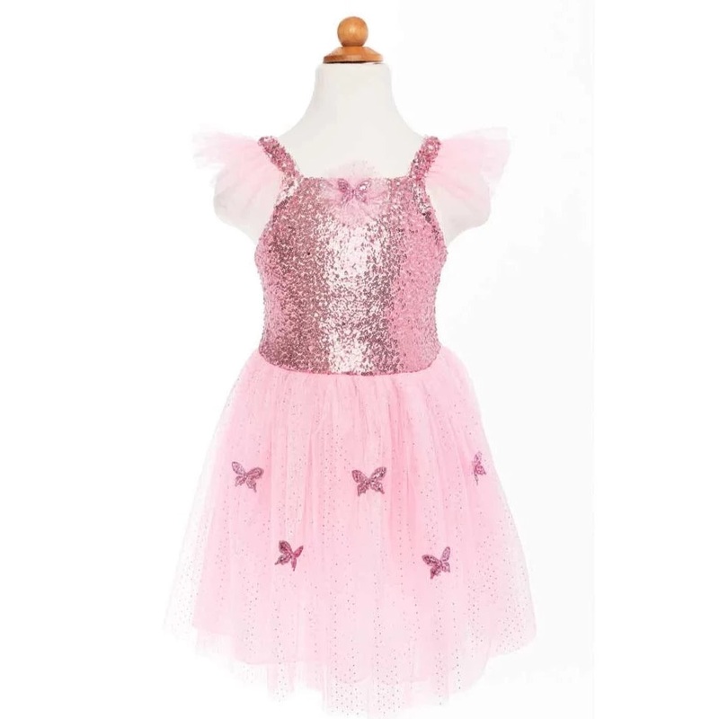 Pink Sequin Butterfly Dress & Wings Size 5/6