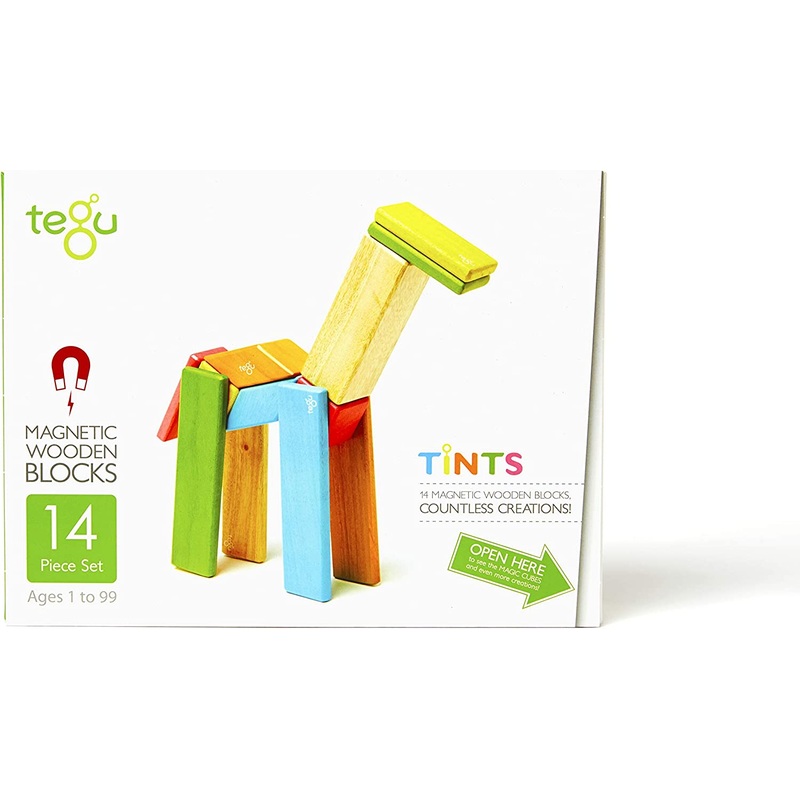 Tegu Tints 14 Piece Magnetic Wooden Blocks