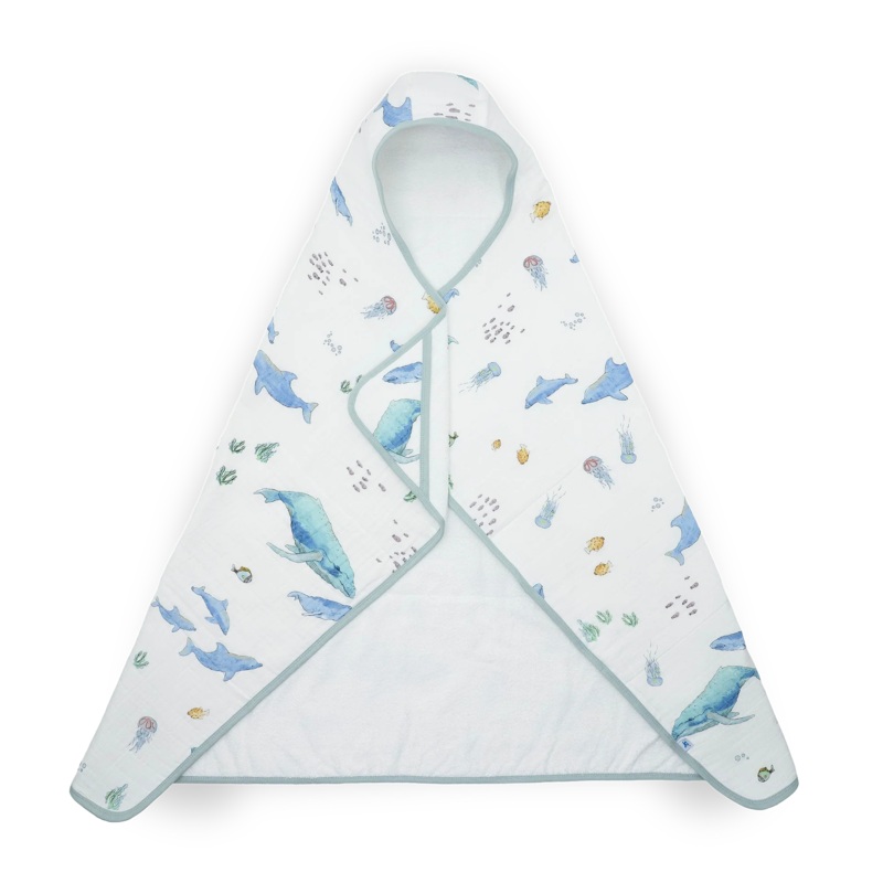 Little Unicorn Toddler Hooded Towel (Whales)