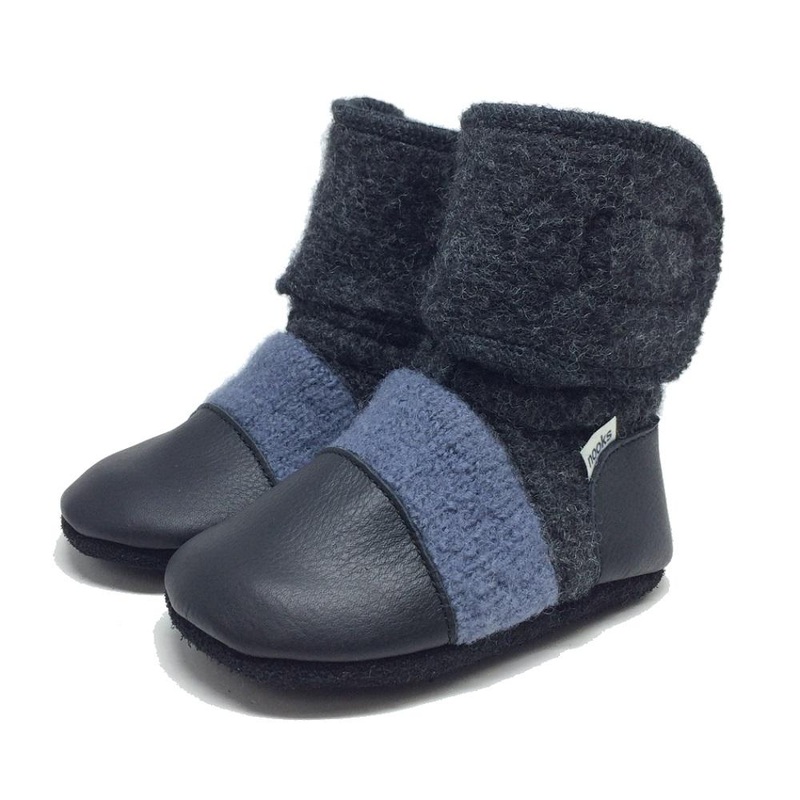 Nooks Design Felted Wool Booties (Steel Blue)