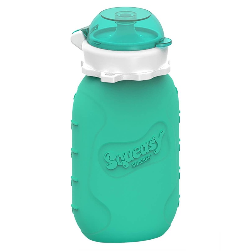 Squeasy Snacker Silicone Reusable Food Pouch 6oz (Aqua)