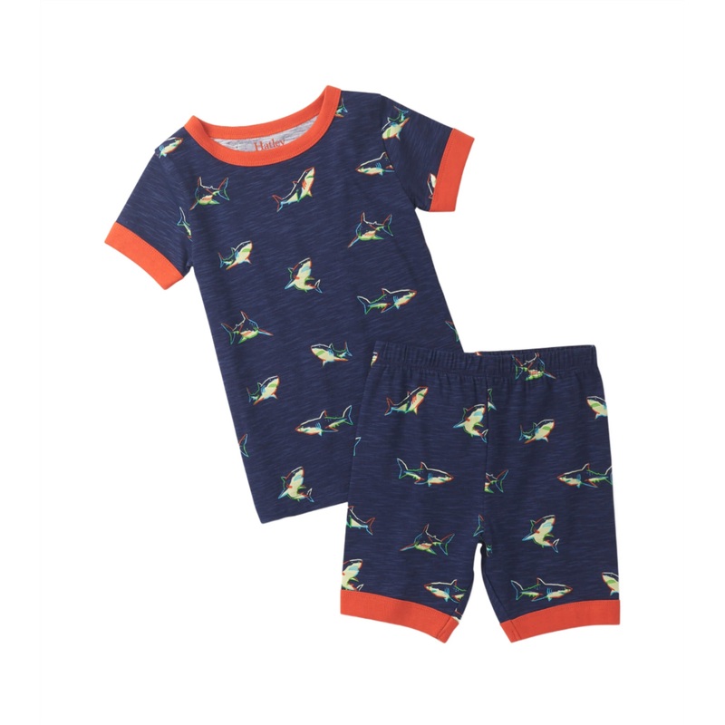Hatley Short PJ Set (Glow Sharks)