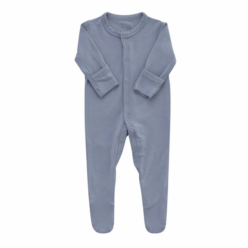 Kyte Baby Snap Footie with Fold Over Mittens (Slate)