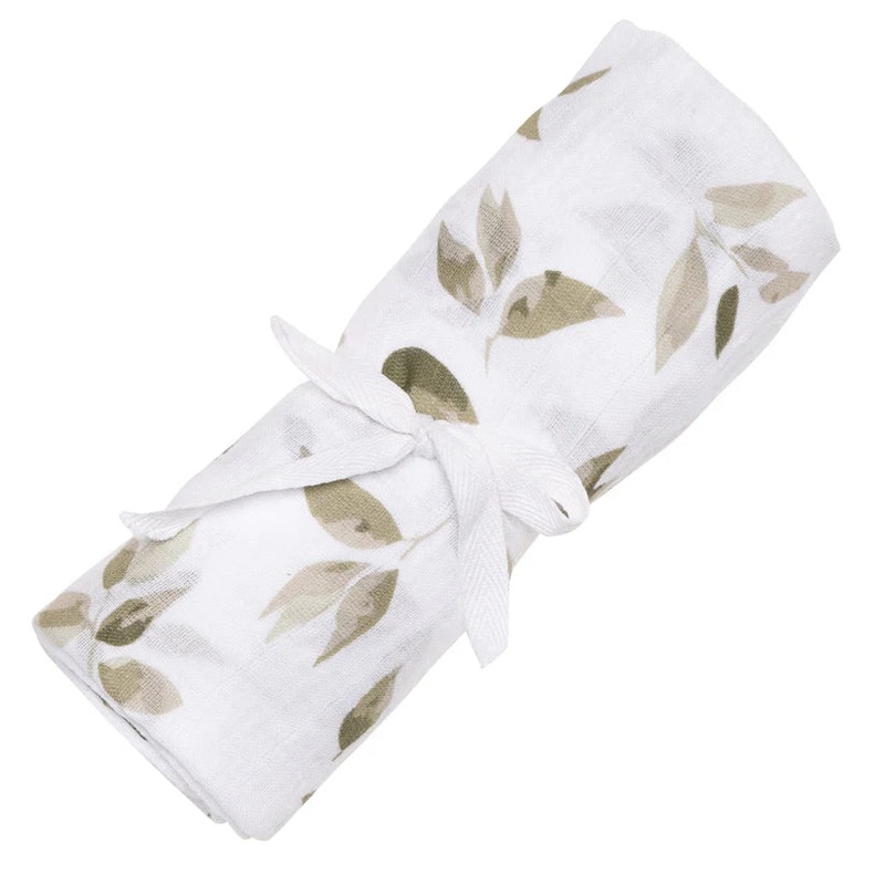 Perlimpinpin Cotton Muslin Single Swaddle (Leaves)