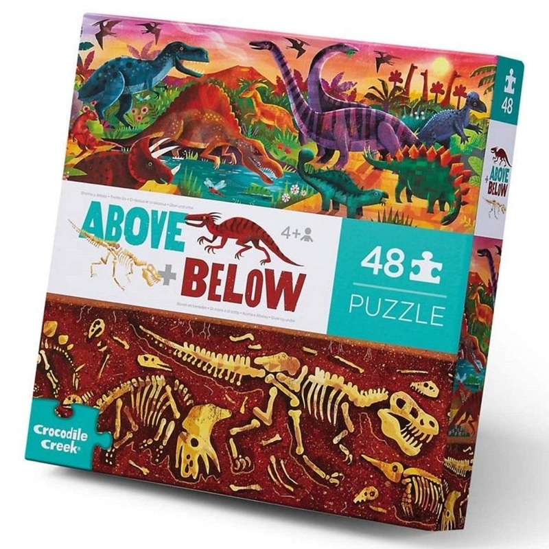 Crocodile Creek 48-Piece Above & Below Floor Puzzle (Dinosaur World)